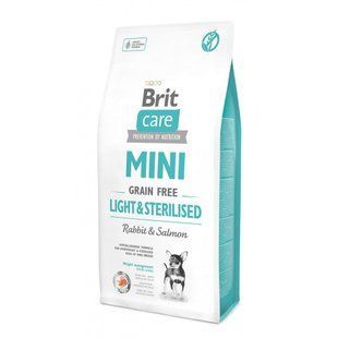 Сухой корм Brit Care Mini Light & Sterilised кролик и лосось 7 кг 00-00018634 фото