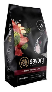 Сухий корм SAVORY для собак малих порід зі свіжим ягням та індичкою, 8кг 00-00018539 фото
